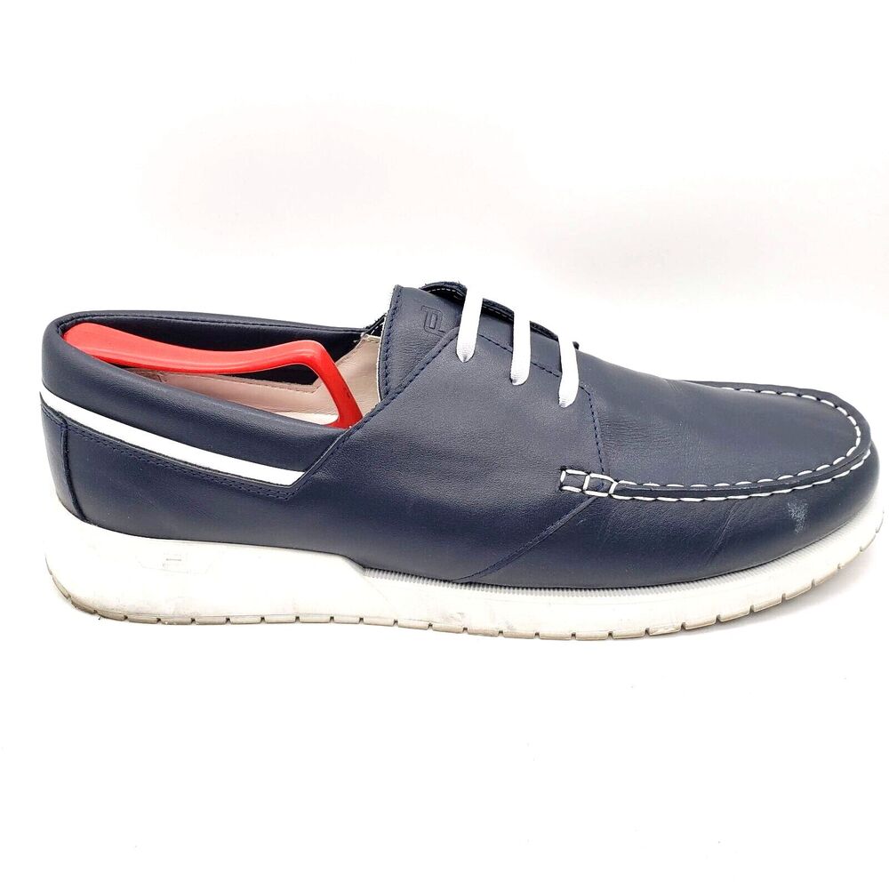 Porsche Design Boatshoe 2.0 Calf Loafer Men's 11.5 Leather Boat Shoes Navy Blue